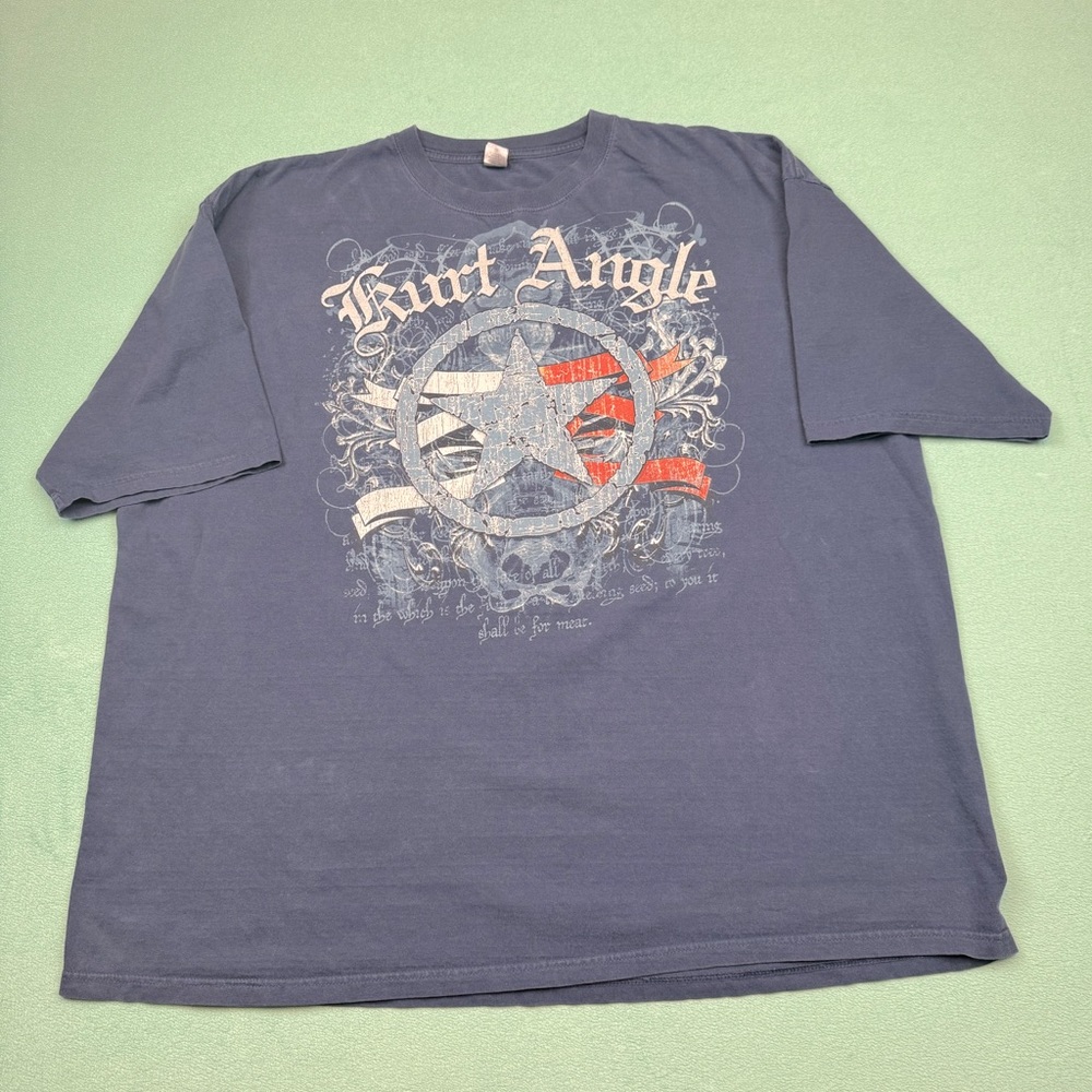 Vintage Y2K Kurt Angle The Warrior TNA Wrestling T-shirt Men’s 3XL Blue Cotton